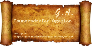 Gaunersdorfer Agapion névjegykártya